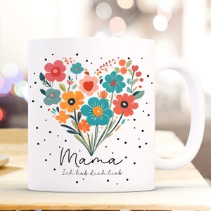 Cup coffee mug coffee cup gift Mother's Day mom flowers happy mothersday retro heart mom I love you ts2144 ts2145 image 4