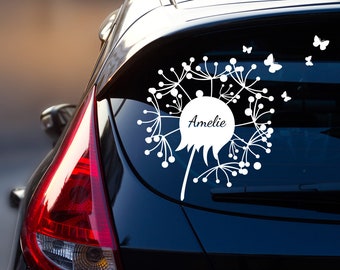 Car sticker rear window baby name dandelion