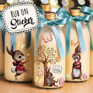 Rub ons RubOn Rubons Sticker Ostern Tiere Hasen Häschen Baum Frühling Frohe Ostern Schmetterling Happy Easter A5 rb20