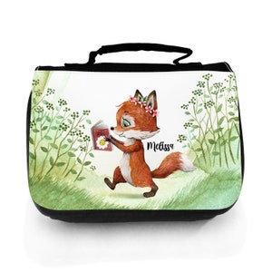 Wash bag wash bag fox little fox with book toiletry bag cosmetic bag travel wash bag with individual desired name wt224
