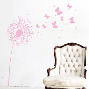 Wall tattoo dandelion butterflies dots 1347b xl image 1