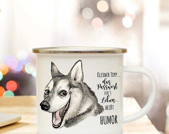 Enamel mug camping mug dog humor eb76