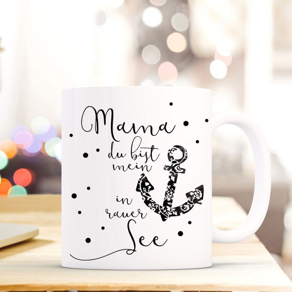 Geschenk Kaffeebecher Tasse Anker Mama Motto ts659