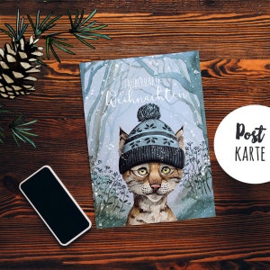 Cartolina di Natale lince auguri di Natale "Un magico periodo natalizio" cartolina cartolina lince Buon Natale biglietto di auguri pk225