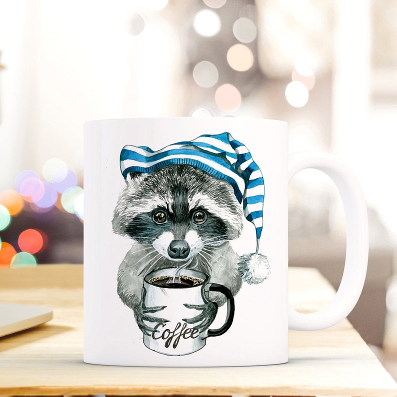 Taza de regalo taza de café oso mapache ts213 imagen 1