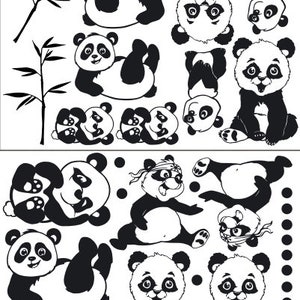 Sticker glass sticker party sticker pandas M2009 image 2