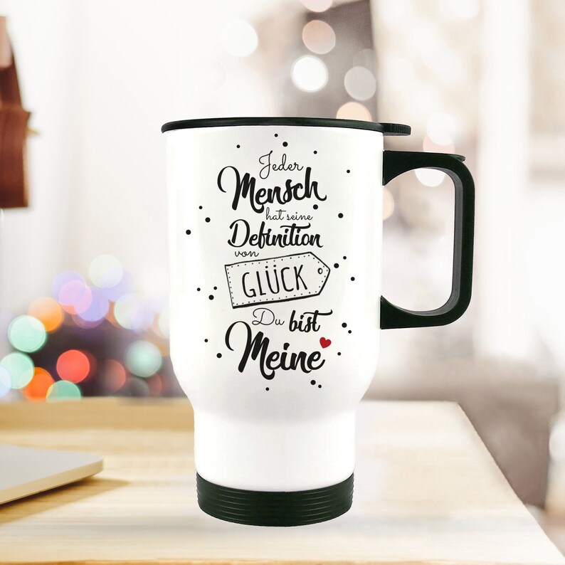 Thermobecher to go Becher Spruch Liebe Glück tb96 Etsy.de