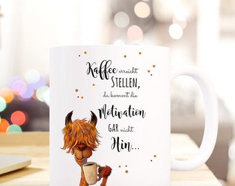 Cadeau tasse à café lama café motivation ts491