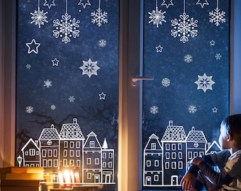 Modello immagine della finestra immagine della finestra in gesso Pennarelli gessosi Decorazioni natalizie Natale Albero di Natale decorazione della finestra immagini della finestra ch1
