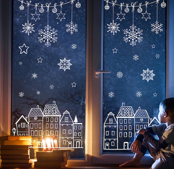 Vorlage Fensterbild Kreidefensterbild Chalky Markers Weihnachtsdeko  Weihnachten Weihnachtsbaum Fensterdeko Fensterbilder ch1 - .de