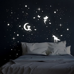 Luminous sticker fairies elves unicorn wall sticker M2043