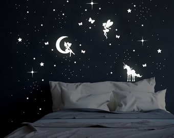 Luminous sticker fairies elves unicorn wall sticker M2043