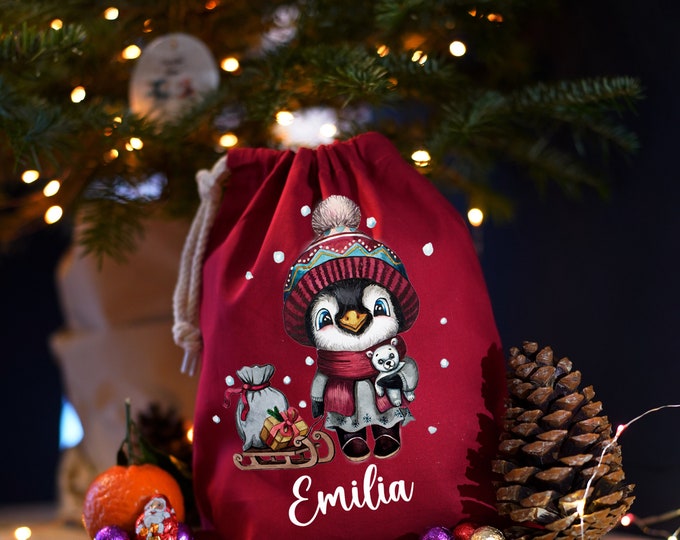 Produktbild von 2 Weihnachten Geschenkbeutel Nikolaussack Jutebeutel Weihnachts Geschenktüten Geschenkverpackung Zum Befüllen Baumwolle Säckchen Für Süßigkeits