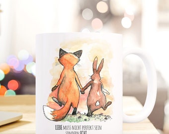 Gift coffee cup fox rabbit real love ts287