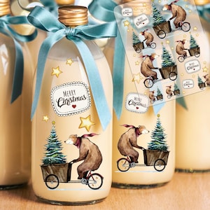Rub ons RubOn Rubons Adesivo Natale Adesivo natalizio Orso sulla bicicletta Motivo natalizio A5 e A4 RB08