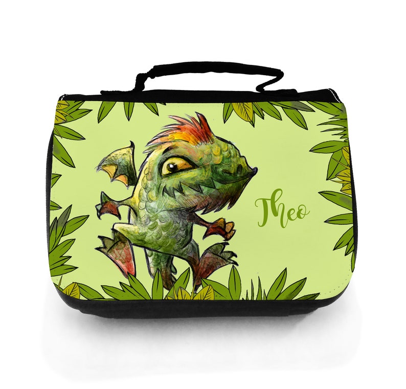 Wash bag toiletry bag dragon dino m name wt133 image 1