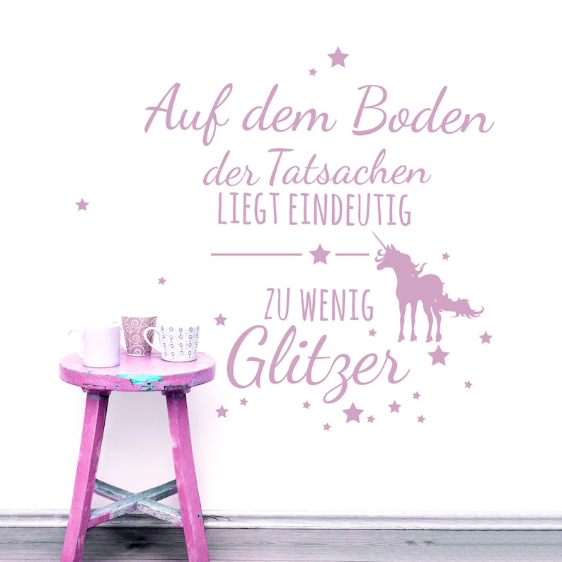 Wandtattoo Zitat Spruch Einhorn Glitzer M1977 Etsy.de