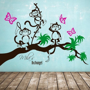 Wall decal monkeys on branch monkey tree monkey 1494 image 3