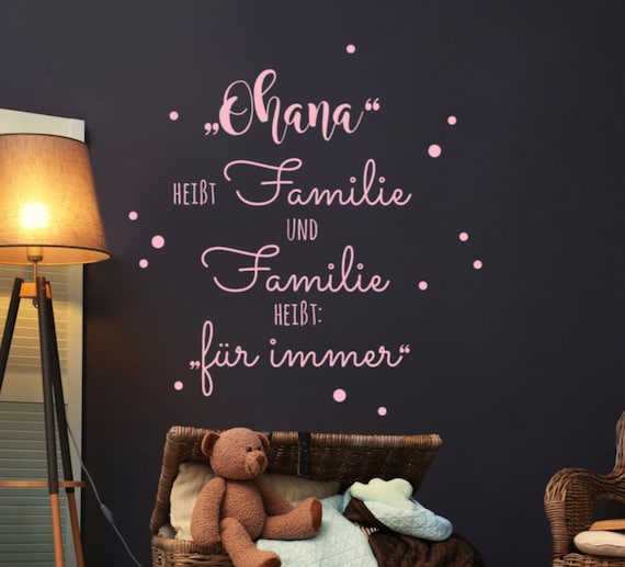 Wandtattoo Zitat Spruch Ohana Familie Home M2234 Etsy