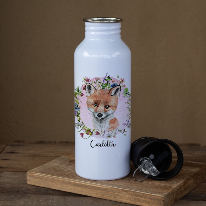 Drinking bottle insulated bottle drinking cup children deer deer fox bunny bear owl girl name personalized trk21 trk22 trk23 trk24 trk25 image 9