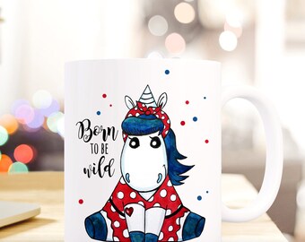 Geschenk Kaffee Tasse Einhorn Rockabilly ts392