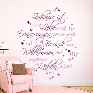 Wandtattoo Zitat Spruch Zuhause istLiebe M1968 Etsy.de
