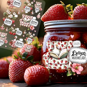 Autocollants de confiture de fraises, étiquettes de confiture de fraises, autocollants de confiture, autocollants d'oie, autocollants RubOn Rubons Sticker A5 mg2