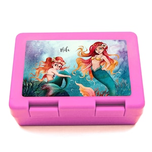 Portapranzo portapranzo in rosa con sorelle sirene e nome desiderato regalo scuola briginn scuola materna LB20