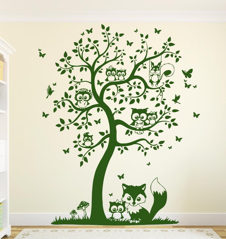 Wall decal owls owl tree owl wall decal M1542 image 3