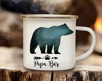 Enamel Mug Cup Papa Bear Papa Bear Santa Claus Gift Christmas Camping Mug for Papa eb587