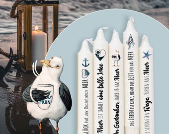 Candle stickers candle tattoos tattoo foil maritime seagull gulls sea lake anchor sayings for candles or ceramics A4 sheet DIY sticker sheet kst62