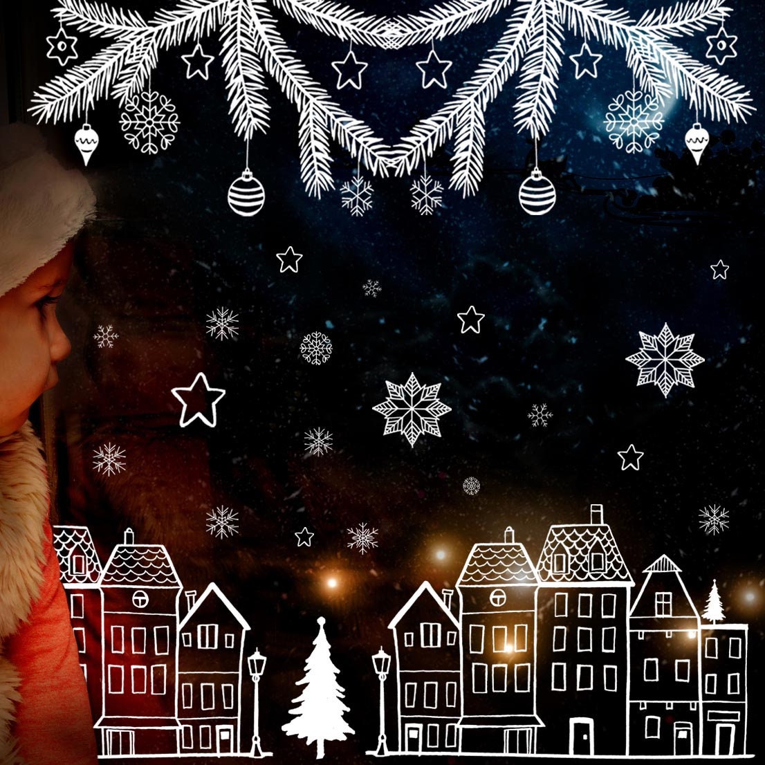 Vorlage Fensterbild Kreidefensterbild Chalky Markers Weihnachtsdeko Weihnachten Weihnachtsbaum Fensterdeko Fensterbilder ch2