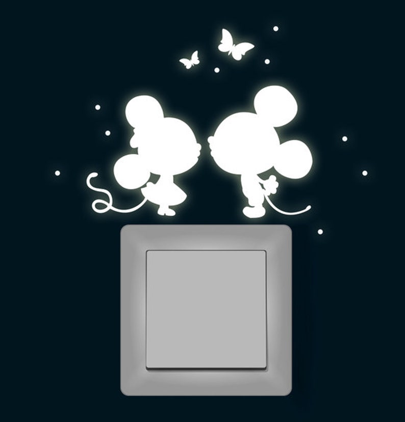 Luminous stickers mice butterflies fluorescent image 1