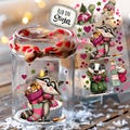 Rub ons RubOn Rubons Sticker Christmas Christmas sticker Merry Christmas cute little animals raccoon turtle Din long rb43