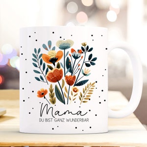 Cup coffee mug coffee cup gift Mother's Day mom flowers happy mothersday retro heart mom I love you ts2144 ts2145 image 1