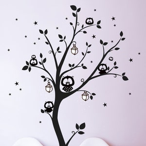 Wall decal wall sticker owl tree owls tree M943 image 1