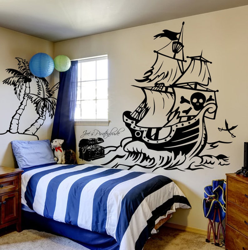 Wall sticker pirate ship pirate name palm M1314 image 2