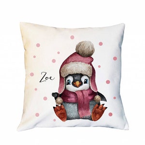 Pillow cuddly pillow penguin girl with desired name including filling decorative pillow gift for children ks320