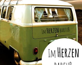 Pegatina para coche en la ventana trasera En mi corazón descalzo M1943