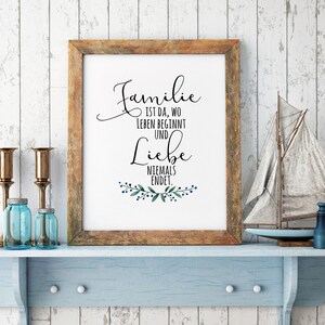 A3 Print Druck Poster Familie Leben Liebe Motto Spruch p201 Etsy.de