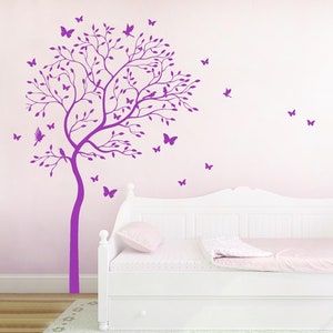 Wall decal tree birds butterflies hummingbird M1536 image 2