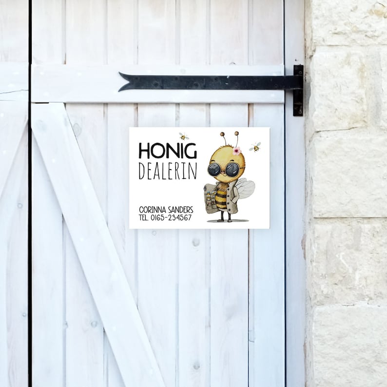 Honey dealer door sign sign signs beekeeper bee bees swarm beekeeping honey from the beekeeper sign personalized sa01 sa02 sa03 image 2