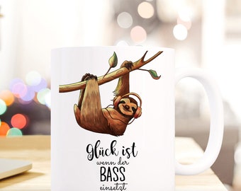 Gift coffee cup sloth music bass ts422