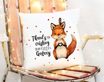 Cushion with fox Indian fox saying Thanks for existing... including filling decorative cushion decorative cushion printed ks280