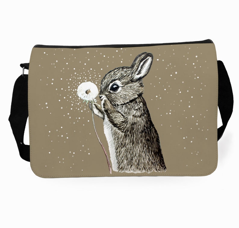 Schultertasche Tasche bag Hase Pusteblume tsu48 Bild 1