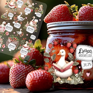 Autocollants de confiture de fraises, étiquettes de confiture de fraises, autocollants de confiture, autocollants d'oie, autocollants RubOn Rubons Sticker A5 mg4