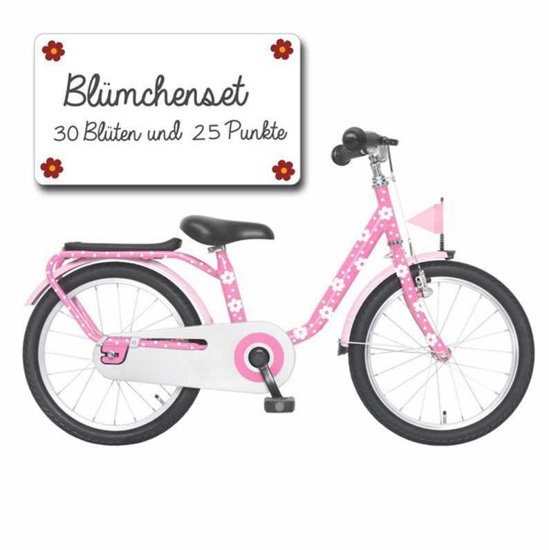 Fahrrad Aufkleber Set Fahrradsticker Blumen Punkte Blümchen Blumensticker Roller E Bike Kinderfahrrad nachhaltig M1007 Bild 5