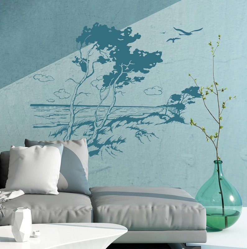 Wall sticker coastal landscape wind escaper M1483 image 1