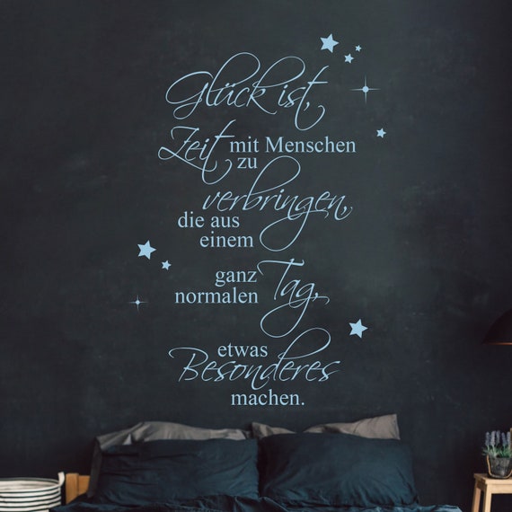 Wandtattoo Familie Aufkleber Zitat Spruch Glück ist Zeit Etsy.de