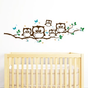 Wall decal owls owl branch owl wall decal b image 2